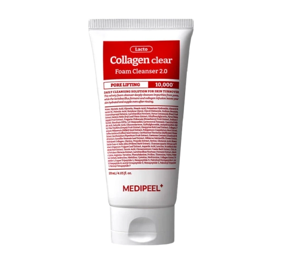 Натисніть на картинку, щоб її збільшити MEDIPEEL Red Lacto Collagen Clear Foam Cleanser 2.0 очищувальна пінка для обличчя 120 мл