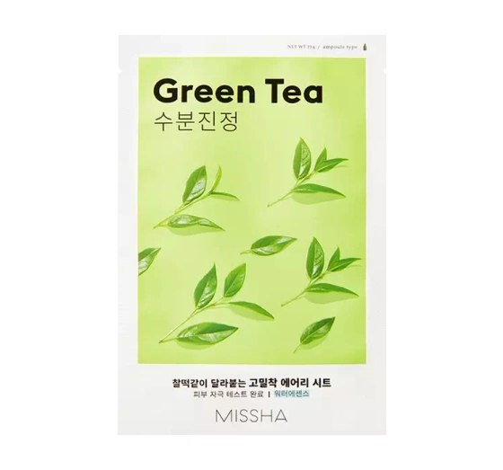 MISSHA AIRY FIT SHEET MASK ЗВОЛОЖУВАЛЬНА ТКАНИННА МАСКА GREEN TEA 19МЛ