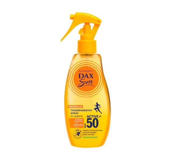 DAX SUN ACTIVE+ ПРОЗОРИЙ СПРЕЙ ДЛЯ ЗАСМАГИ SPF 50 200МЛ