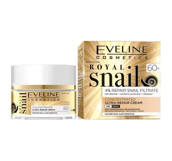 EVELINE ROYAL SNAIL КОНЦЕНТРИРОВАННЫЙ КРЕМ УЛЬТРА ВОССТАНАВЛИВАЮЩИЙ 60+ 50МЛ