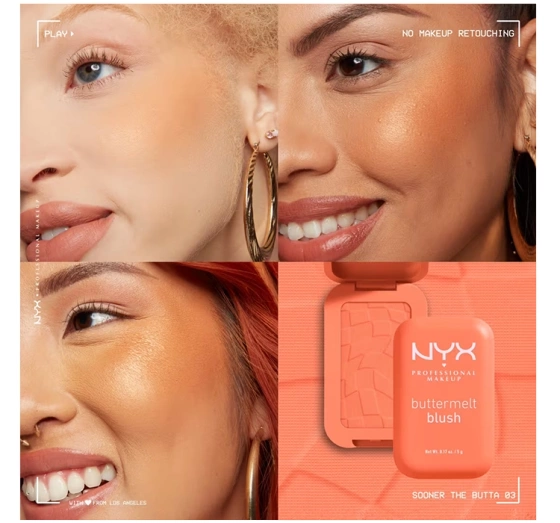 NYX PROFESSIONAL MAKEUP BUTTERMELT КОМПАКТНЫЕ РУМЯНА ДЛЯ ЩЕК 03 SOONER THE BUTTA 5Г 