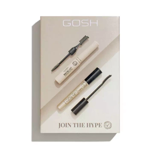 GOSH JOIN THE HYPE ПОДАРУНКОВИЙ НАБІР ГЕЛЬ ДЛЯ ЛАМІНУВАННЯ БРІВ + ТУШ ДЛЯ ВІЙ