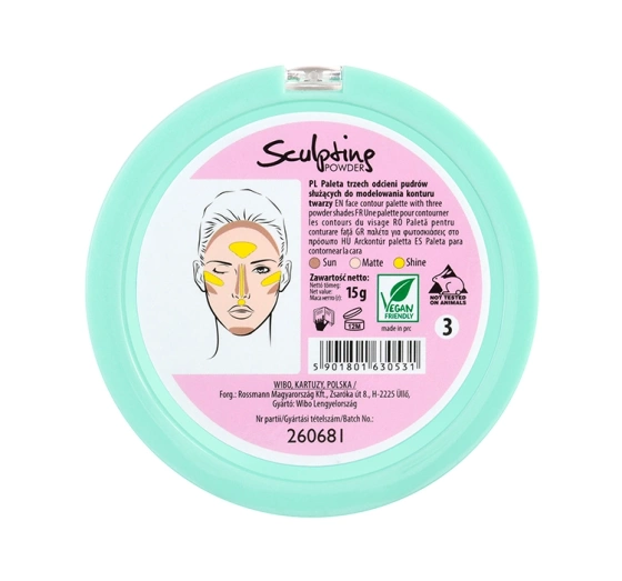 LOVELY ПАЛЕТКА ПУДРЫ ДЛЯ ЛИЦА 3 15Г