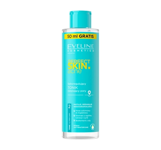 EVELINE PERFECT SKIN ACNE СЕБОРЕГУЛЮЮЧИЙ ТОНІК ДЛЯ ЗВУЖЕННЯ ПОР 150 МЛ
