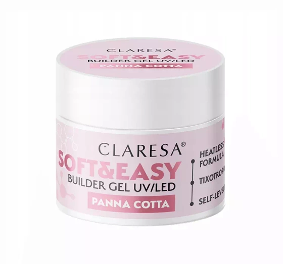 CLARESA SOFT & EASY ГЕЛЬ ДЛЯ НАРОЩУВАННЯ НІГТІВ UV/LED PANNA COTTA 45Г