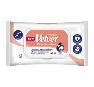 Velvet Ultra Sensitive Влажная туалетная бумага 48 штук
