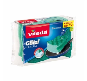 Vileda Glitzi Pur Active профільована кухонна губка 2 штуки