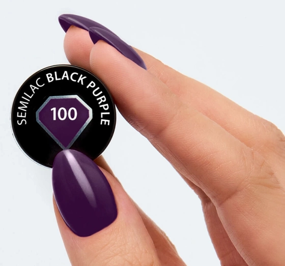 SEMILAC ГІБРИДНИЙ ЛАК УФ BLACK PURPLE 100