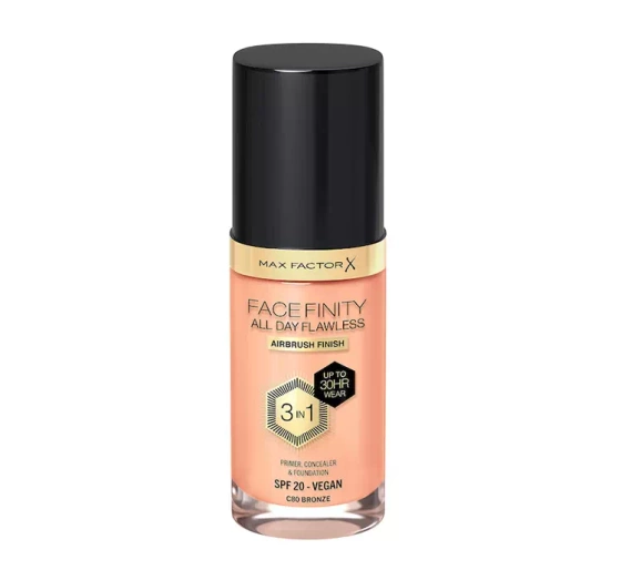 MAX FACTOR FACEFINITY ALL DAY FLAWLESS 3IN1 ВЕГАНСКОЕ ТОНАЛЬНОЕ СРЕДСТВО C80 BRONZE 30МЛ