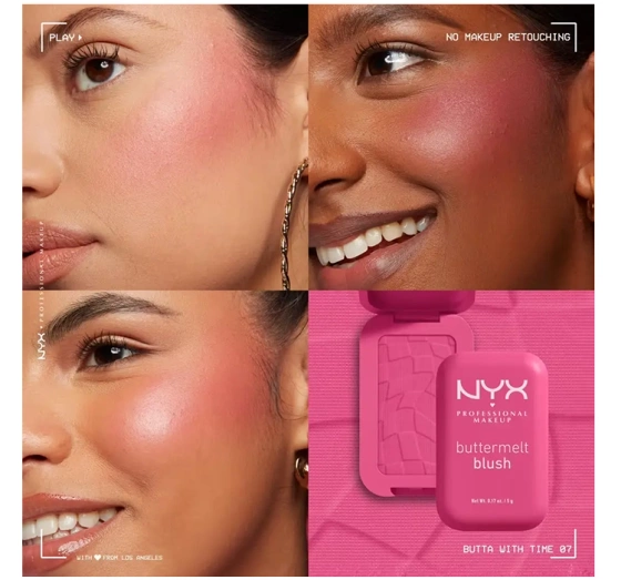 NYX PROFESSIONAL MAKEUP BUTTERMELT КОМПАКТНІ РУМ'ЯНА ДЛЯ ЩІК 07 BUTTA WITH TIME 5Г 