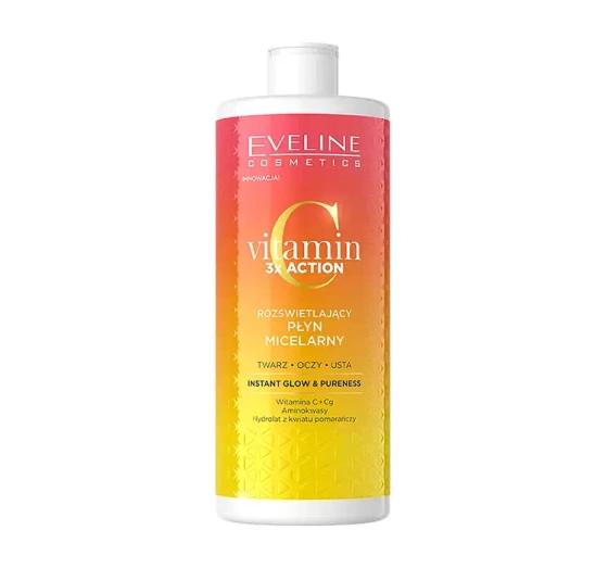 EVELINE VITAMIN C 3X ACTION ОСВЕТЛЯЮЩАЯ МИЦЕЛЛЯРНАЯ ВОДА 500МЛ