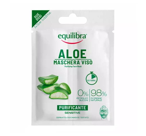 EQUILIBRA ALOE BELLEZA NATURALE ОЧИЩУВАЛЬНА МАСКА ДЛЯ ОБЛИЧЧЯ З АЛОЕ 2X7,5МЛ