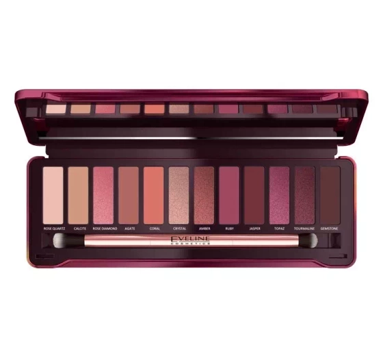 EVELINE RUBY GLAMOUR EYESHADOW PALETTE ПАЛЕТКА ТІНЕЙ 12Г