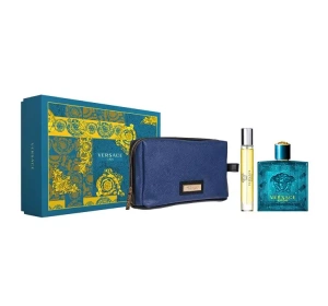 VERSACE MAN EROS НАБІР ТУАЛЕТНА ВОДА СПРЕЙ  100 МЛ + 10 МЛ + КОСМЕТИЧКА 