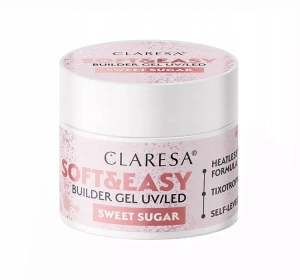 CLARESA SOFT & EASY ГЕЛЬ ДЛЯ НАРОЩУВАННЯ НІГТІВ UV/LED SWEET SUGAR 45Г