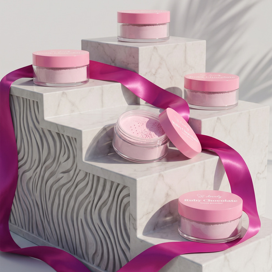 Lovely Ruby Chocolate рожева розсипчаста пудра для обличчя 6 г