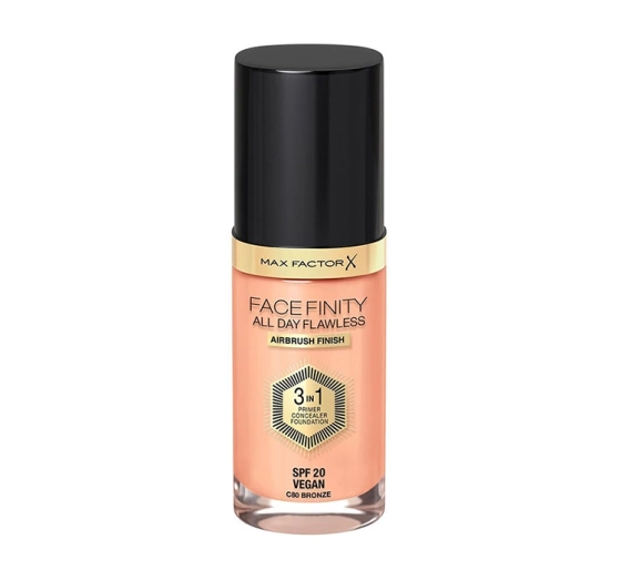 MAX FACTOR FACEFINITY ALL DAY FLAWLESS 3IN1 ВЕГАНСКОЕ ТОНАЛЬНОЕ СРЕДСТВО C80 BRONZE 30МЛ
