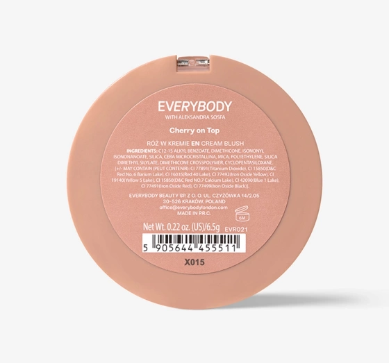Everybody London x Aleksandra Sosfa кремовые румяна для щек Cherry On Top 6,5г