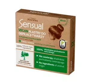 JOANNA SENSUAL VEGAN ПОЛОСКИ ДЛЯ ДЕПИЛЯЦИИ ЛИЦА 12 ШТУК + 10 МЛ
