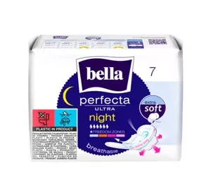 BELLA PERFECTA ULTRA NIGHT BLUE ГИГИЕНИЧЕСКИЕ ПРОКЛАДКИ С КРЫЛЬЦАМИ 7 ШТУК