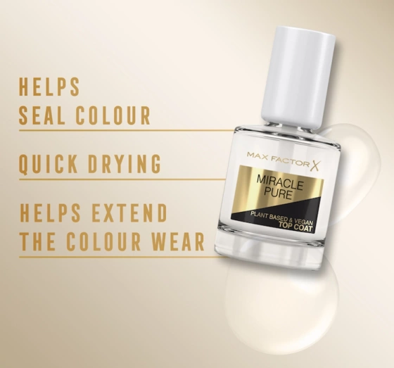 MAX FACTOR MIRACLE PURE TOP COAT ЛАК ДЛЯ ВЕРХНЕГО ПОКРЫТИЯ НОГТЕЙ 12МЛ