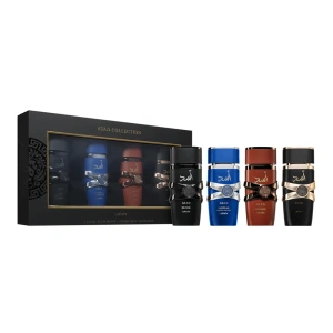 Lattafa Asad Collection подарунковий набір: парфумована вода Asad 25 мл + Asad Elixir 25 мл + Asad Bourbon 25 мл + Asad Zanzibar 25 мл