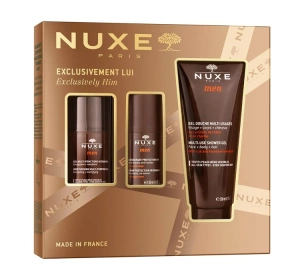 Nuxe Men Exclusively Him подарочный набор для мужчин: увлажняющий гель для лица 50 мл + гель для душа 200 мл + дезодорант 50 мл