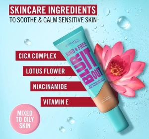 Rimmel Kind & Free Blur It Out легкий матуючий тональний засіб 160 Vanilla 30мл