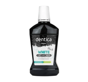 DENTICA BLACK WHITE ВІДБІЛЮЮЧА РІДИНА ДЛЯ ПОЛОСКАННЯ РОТОВОЇ ПОРОЖНИНИ З ВУГІЛЛЯМ 500МЛ