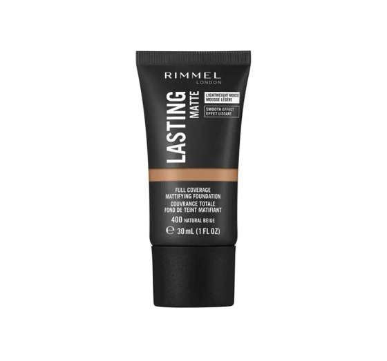 RIMMEL LASTING MATTE ЖИДКАЯ МАТИРУЮЩАЯ ТОНАЛЬНАЯ ОСНОВА 400 NATURAL BEIGE 30МЛ
