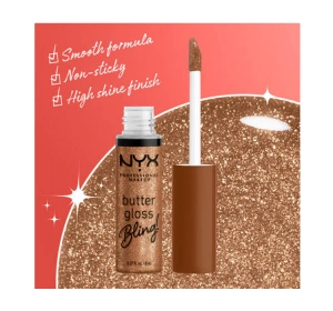 NYX PROFESSIONAL MAKEUP BUTTER GLOSS BLING БЛИСК ДЛЯ ГУБ 04 PAY ME IN GOLD 8МЛ