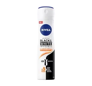 NIVEA BLACK&WHITE INVISIBLE ULTIMATE IMPACT 5IN1 АНТИПЕРСПІРАНТ ДЛЯ ЖІНОК СПРЕЙ 150МЛ