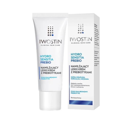 IWOSTIN HYDRO SENSITIA PREBIO ЗВОЛОЖУВАЛЬНИЙ ЛЕГКИЙ КРЕМ З ПРЕБІОТИКАМИ 50МЛ