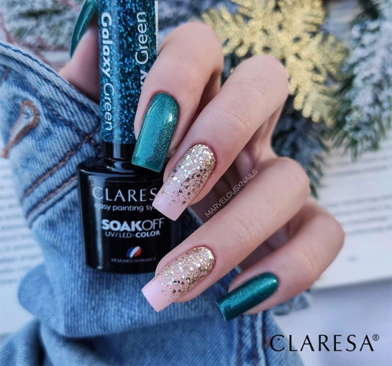 CLARESA SOAK OFF ГЕЛЬ-ЛАК GALAXY GREEN 5МЛ