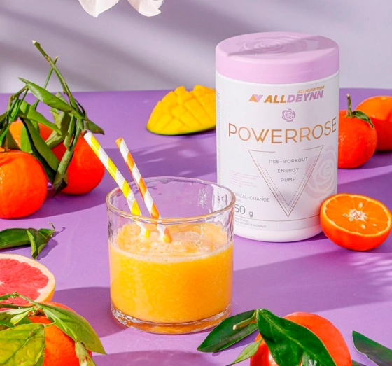 ALLNUTRITION ALLDEYNN POWERROSE ПРЕДТРЕНИРОВОЧНАЯ ДОБАВКА TROPICAL-ORANGE 450Г