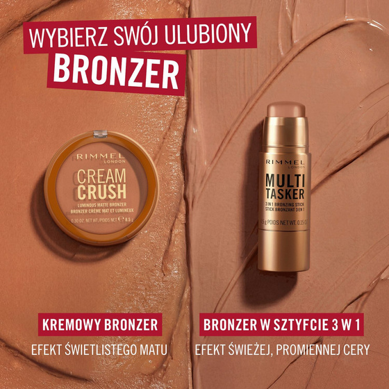 Rimmel Cream Crush бронзер для лица с эффектом сияющего матового финиша 002 Cappuccino 8,5 г