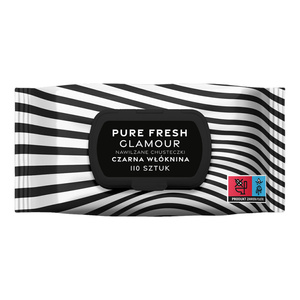 Pure Fresh Glamour влажные салфетки с черным нетканым материалом 110 шт.
