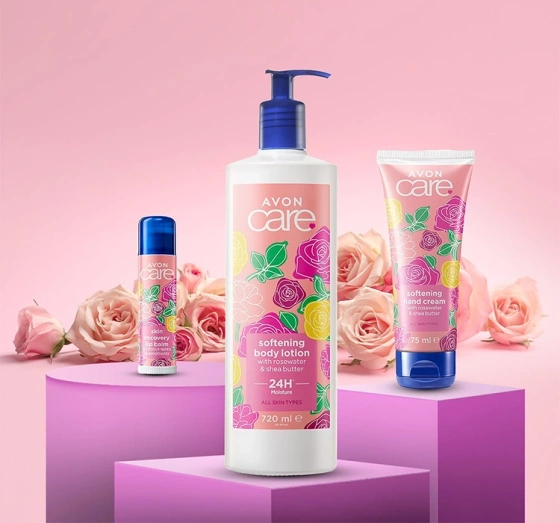 AVON CARE ОСВЕТЛЯЮЩИЙ БАЛЬЗАМ ДЛЯ ТЕЛА С РОЗОВОЙ ВОДОЙ И МАСЛОМ ШИ 400МЛ