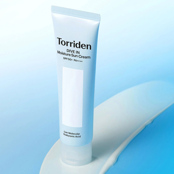 Натисніть на картинку, щоб її збільшити Torriden Dive In Watery Moisture Sun Cream + Panthenol заспокійливий крем для обличчя з фільтром SPF50+ PA++++ 60 мл