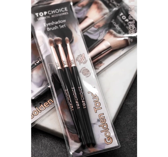 Top Choice Golden Touch пензлі для макіяжу очей 3 шт 38662