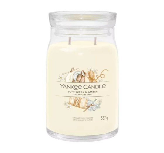 YANKEE CANDLE SIGNATURE АРОМАТИЧЕСКАЯ СВЕЧА SOFT WOOL & AMBER 567Г