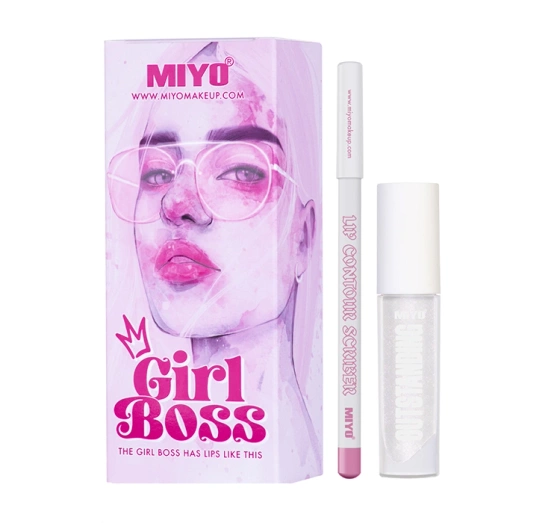 MIYO X OLUCZKA GIRL BOSS НАБІР КОСМЕТИКИ ДЛЯ ГУБ БЛИСК + ОЛІВЕЦЬ