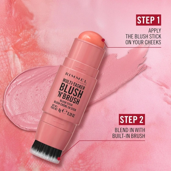 Rimmel Multi Tasker Blush 'N' Brush кремові рум'яна-стік 200 Fushia Glam 8 г