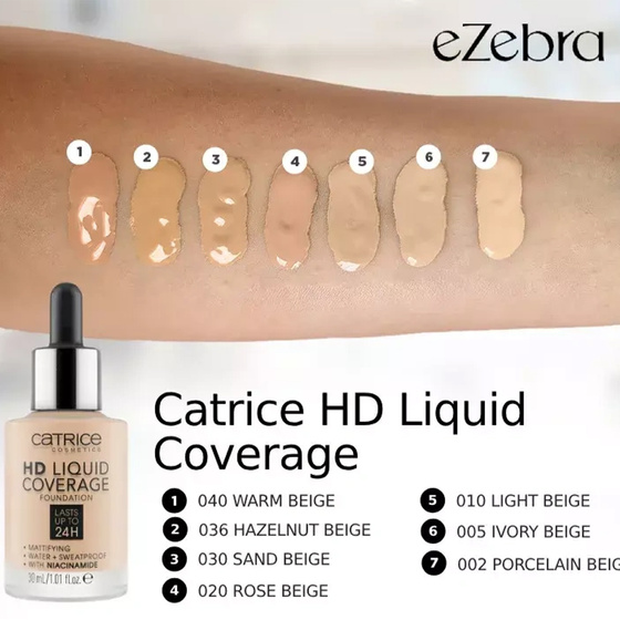 CATRICE HD LIQUID ЖИДКИЙ МАСКИРУЮЩИЙ ТОНАЛЬНЫЙ КРЕМ LIGHT 010 30МЛ