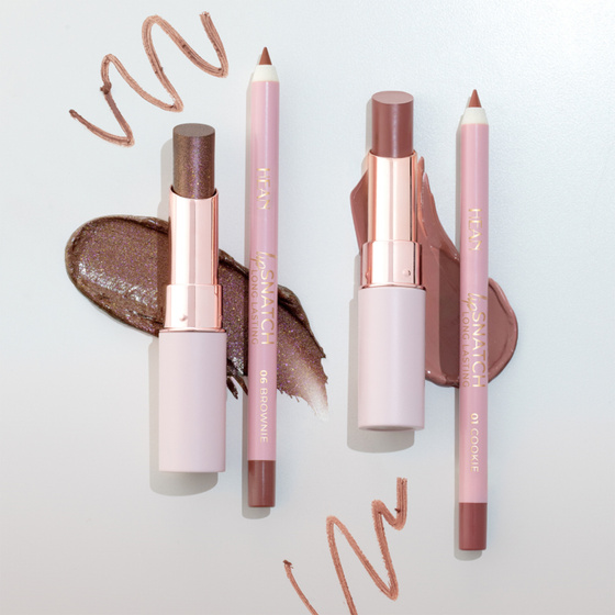 Hean Glossy Lip Duo набор из блеска для губ в стике и карандаша Latte Nude, 4,6 г