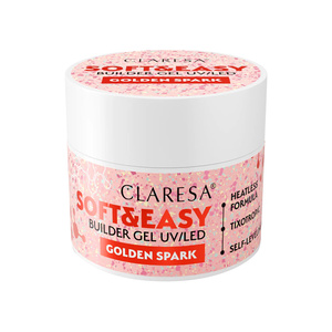 Claresa Soft & Easy гель для моделирования и наращивания ногтей Golden Spark 12 г