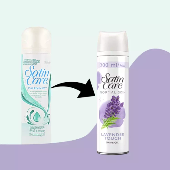 GILLETTE SATIN CARE LAVENDER TOUCH ГЕЛЬ ДЛЯ ГОЛІННЯ ДЛЯ НОРМАЛЬНОЇ ШКІРИ 200МЛ