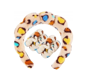 eCarla набір СПА косметична пов'язка на голову + браслети з мікрофібри eCarla Пантера