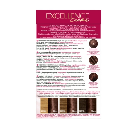 Нажмите на картинку, чтобы ее увеличить LOREAL EXCELLENCE CREME КРАСКА ДЛЯ ВОЛОС 4.15 FROST BROWN