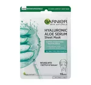 GARNIER SKIN NATURALS TISSUE MASK УВЛАЖНЯЮЩАЯ ТКАНЕВАЯ МАСКА С АЛОЭ И ГИАЛУРОНОВОЙ КИСЛОТОЙ 28Г